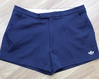Adidas Shorts 80s Tennis Shorts Mens Large, Womens XL Retro Sportswear Athletic Dark Blue White Preppy Shorts Mod Vintage 1980s
