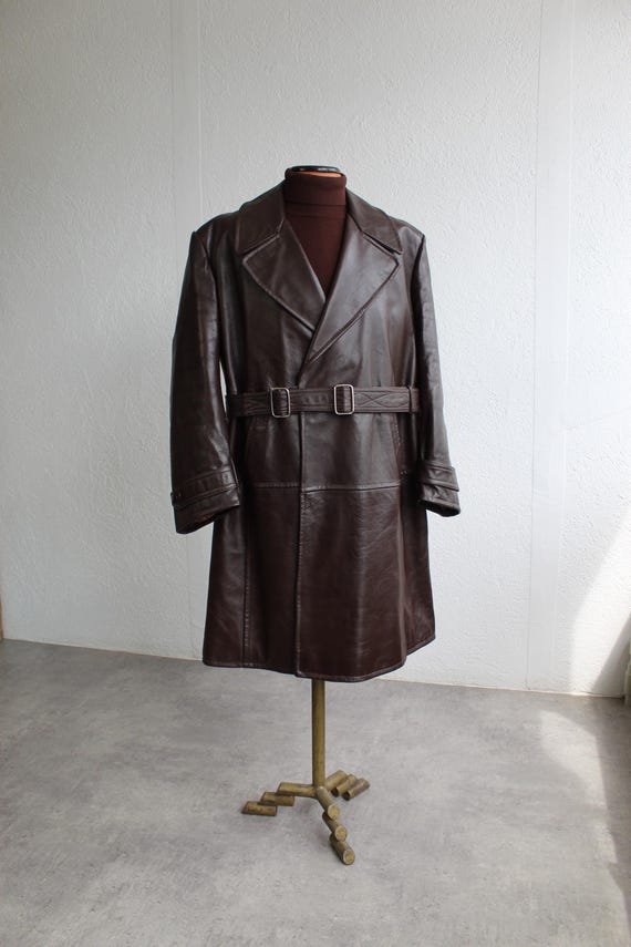【Deadstock】40's Motor cycle coat DEADSTOCK 40s Vintage Motorcycle Coat Brown Leather Jacket 1940s