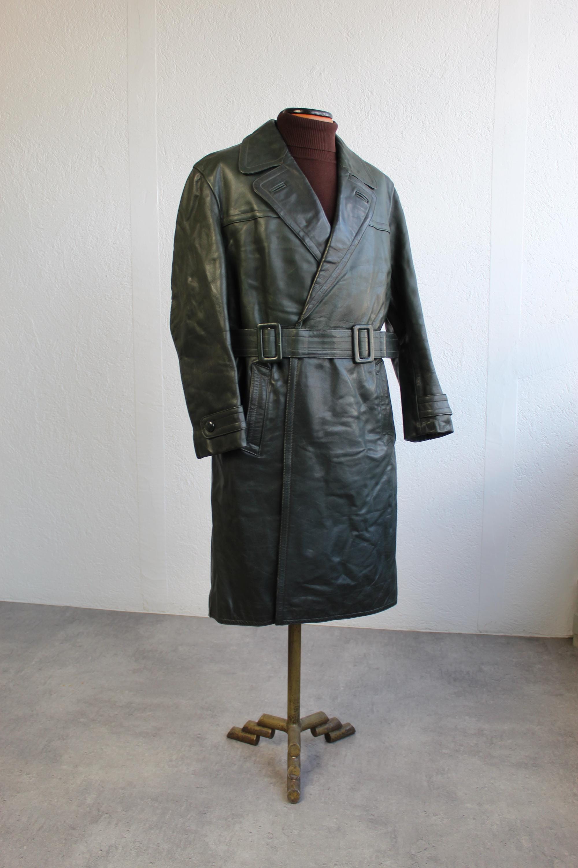 【サト】Germany Longcoat Vintage Vintage WW2 Horsehide Leather Trench Coat German Officer