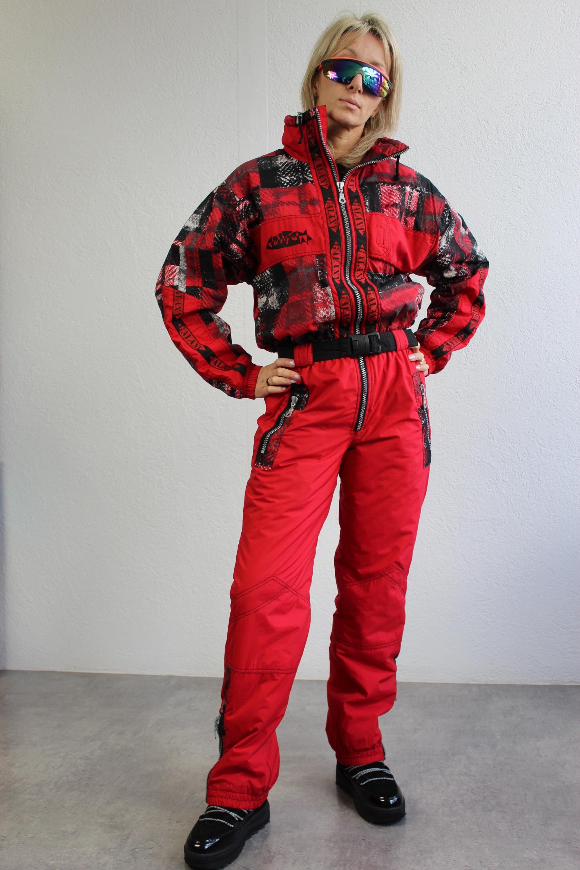 Combinaison De Ski Vintage Killy Une Pièce - Rouge Colorblock - Taille M (UK10) - Années 90 Rétro