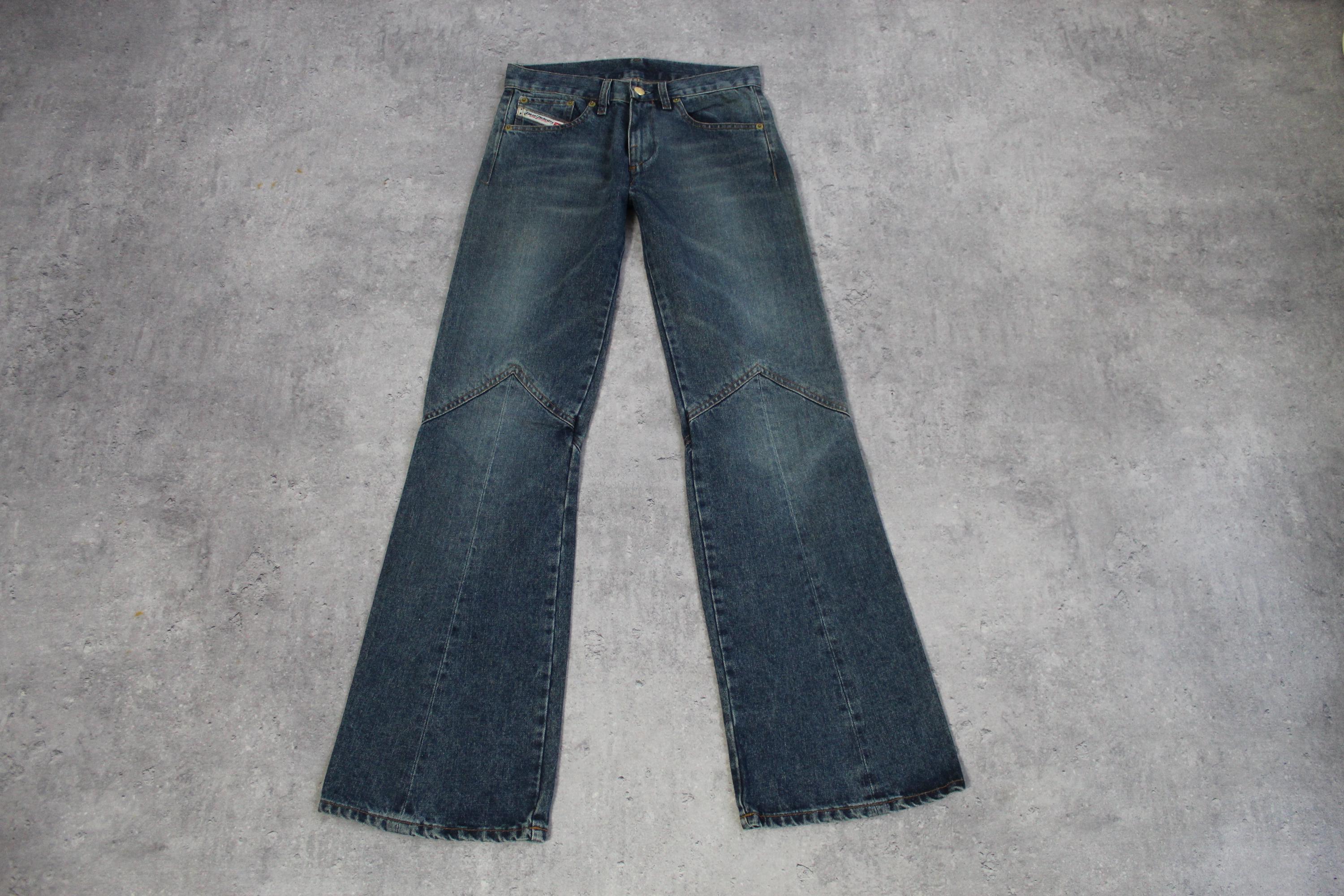Vintage Y2k Diesel Flare Low Rise Bootcut Dark Wash Denim Pants
