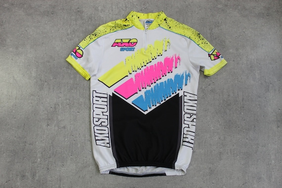 Vintage Cycling Jersey 80s Bike Shirt Blue Pink Neon Color Abstract Print Jersey Bicycle Jersey Biking Tee Zip up Vintage Unisex Top Bold M Etsy Ireland