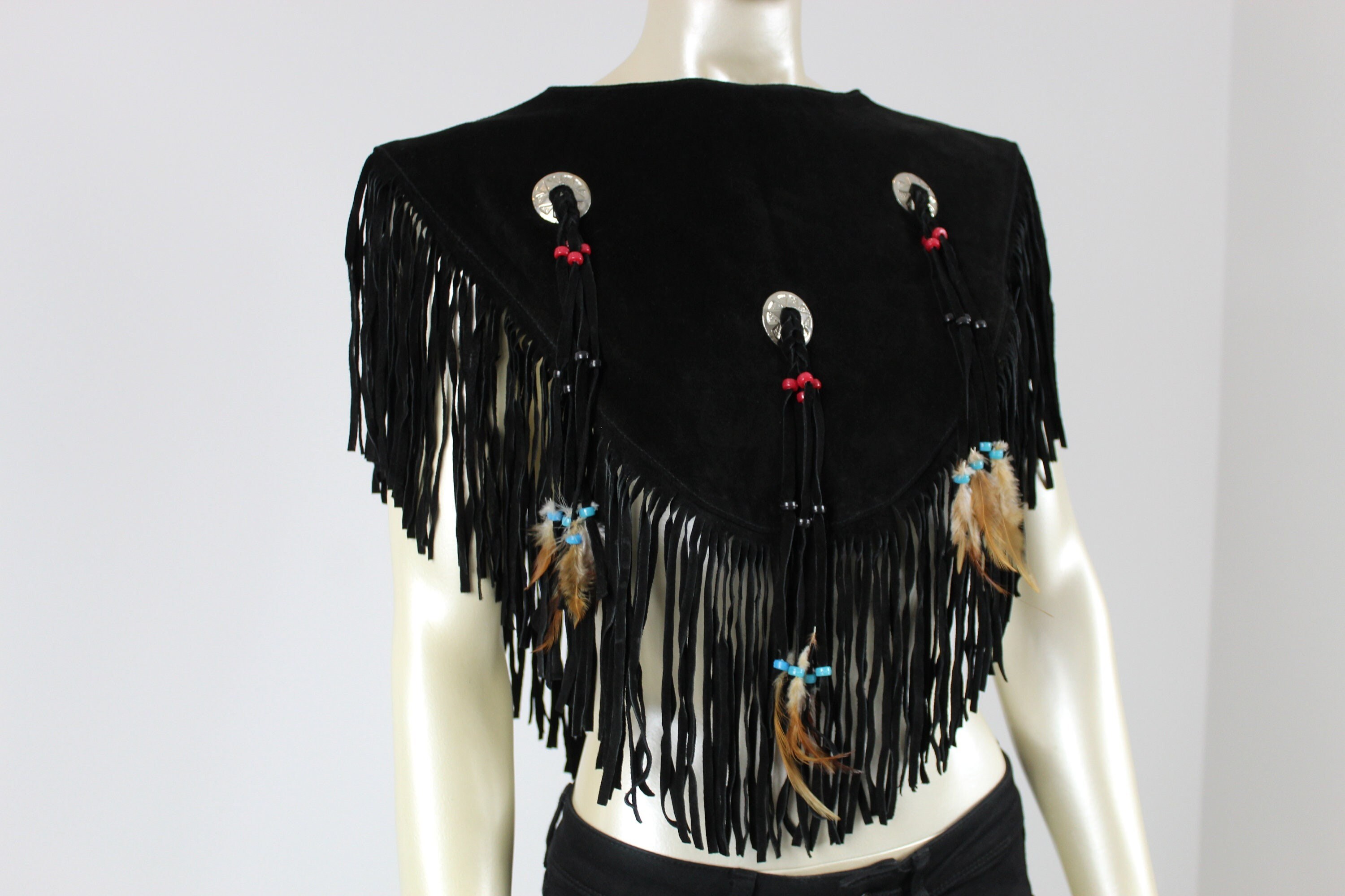 Suede Fringe Poncho - Etsy