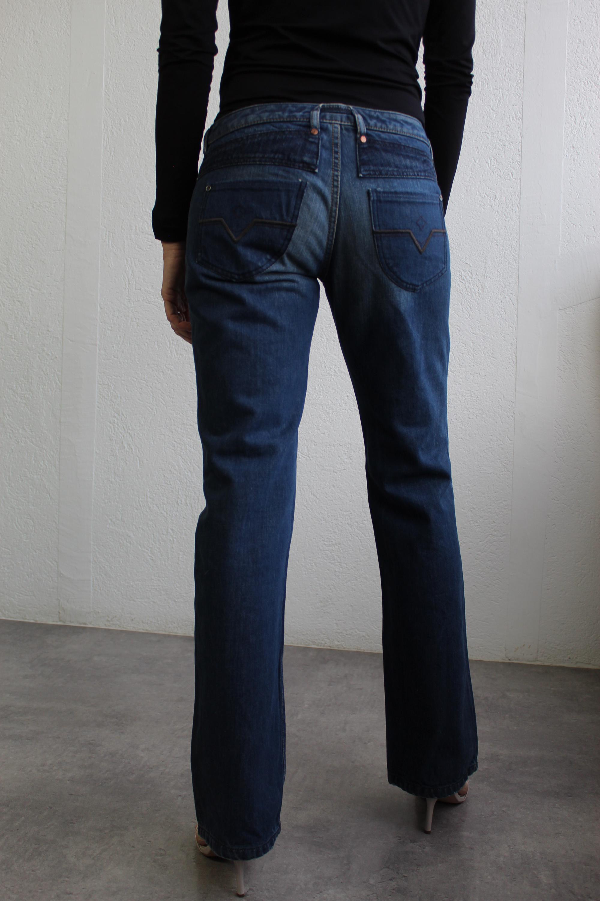 Vintage Y2k Diesel Flared Bootcut Jeans Jeans in Blue 2000s Denim 