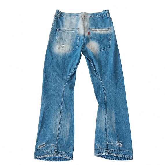 Y2K Levis Engineered Jeans Wide Leg Washed Denim Side Zip Pocket
