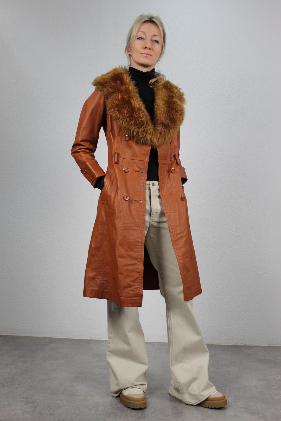 Brown Penny Lane Hooded Duster (L)