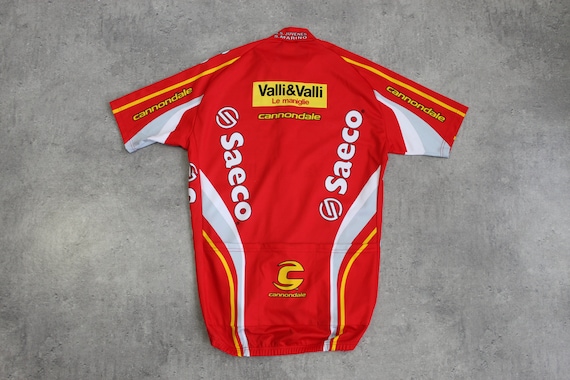 Maillot Cyclisme Cannondale Saeco - Homme Taille L - Rouge - Manches Courtes - Occasion