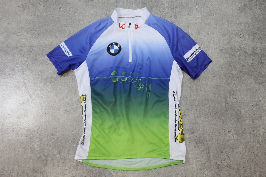 BMW Cycling Jersey Y2k Bike Shirt White Lime Blue Green Color Men's ...