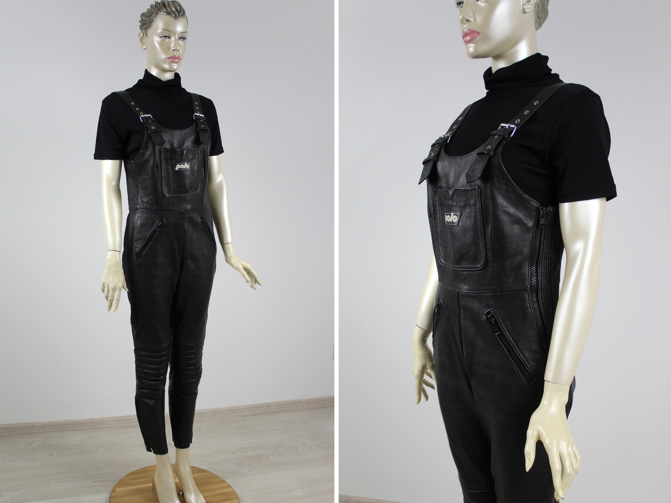 90年代レザーオーバーオール 90s leather overalls - Etsy 日本