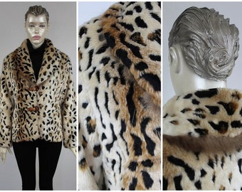 Max Mara Y2k Jacket Leopard Print Animal Faux Fur Fuzzy Coat Short Vegan Cropped Cheetah Teddy Vintage 00s Size Medium / Large