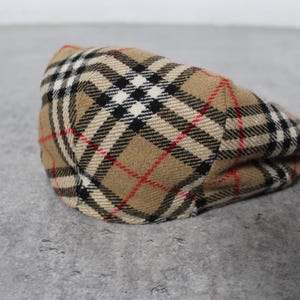 Women\'s Burberry Wool Plaid Cap BURBERRY plaid wool cap logo adjustable color brown fashion  main image 3