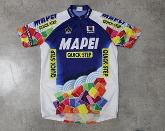 Mapei Quickstep SPORTFUL Cycling Jersey Bike Shirt Men's Extra Large,  Women's XXL Blue Bicycle Jersey Biking Tee Half Zip Vintage Unisex Top