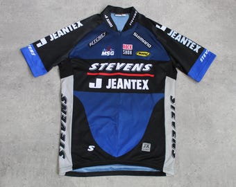 Shimano Blue Black Cycling Jersey Y2k Bike Shirt White Blue Color Vintage Men's Large, Women's XL Bicycle Jersey Biking Tee Half Zip