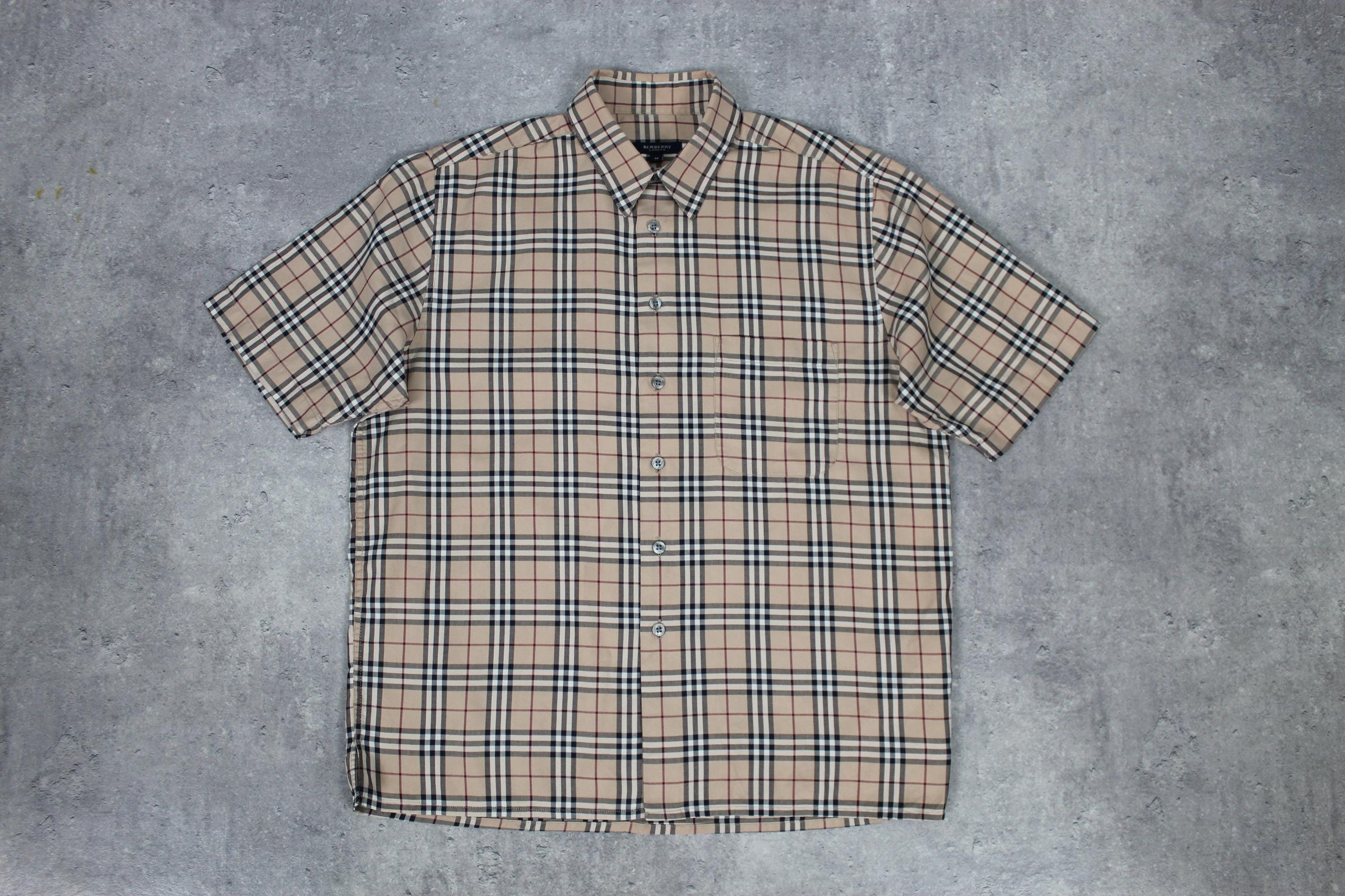 Vintage BURBERRY Shirt Nova Check Short Sleeve Shirt
