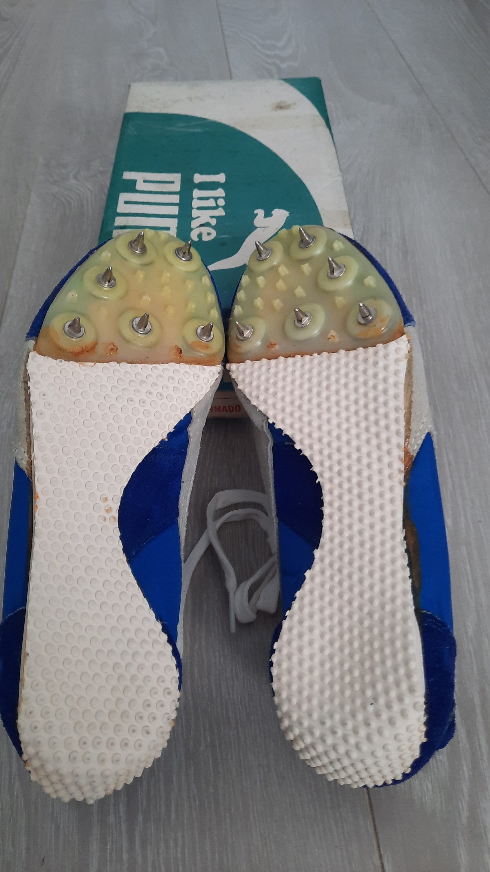 Vintage 70s Puma Tornado Track Spikes - Blue/White - Size 10 w/ Original Spikes PUMA 1970s Vintage Shoes for Men | eBay main image 3
