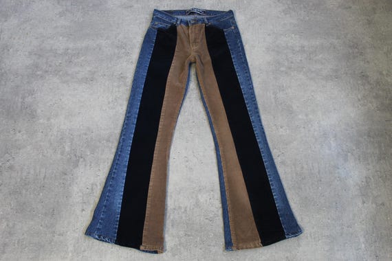 70s Levi's Corduroy Patchwork Flare Vintage 70s levis patchwork - Gem