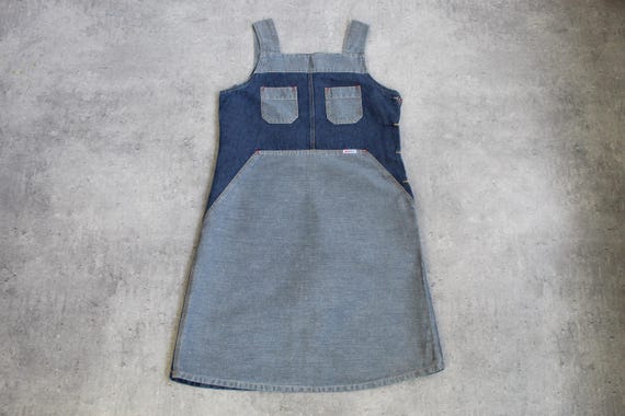 jean dress 2000s Vintage Diesel Denim Mini Y2k Jumper Sheath Dress Grunge Blue Normcore Seam Minidress Sleeveless Sheath Large L Backless Halterneck Maxi Dress [missing images] Color:baby blue
