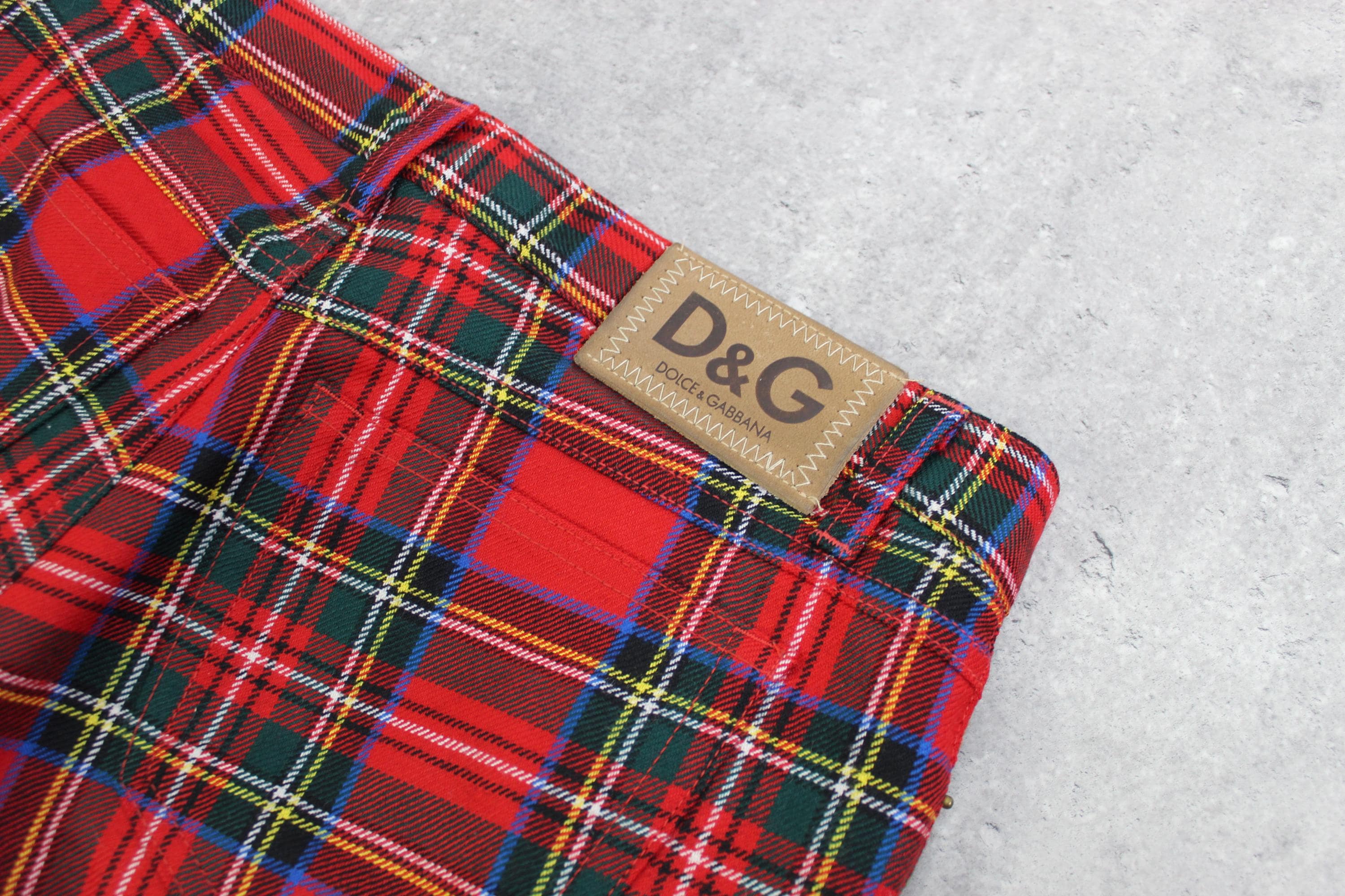 Tartan Plaid Red Pants Dolce Gabbana Wool Checkered Print Punk