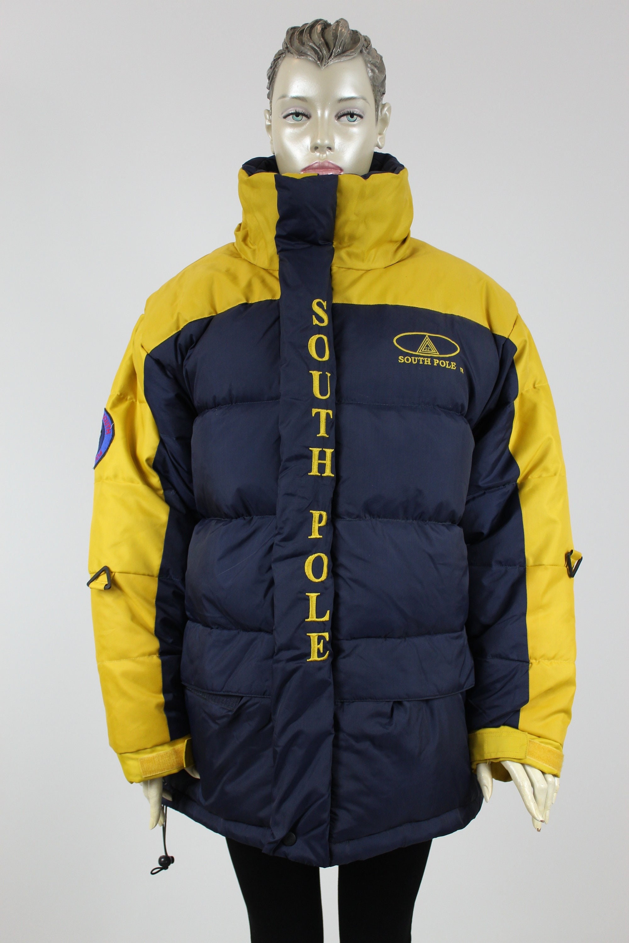 オープニング 大放出セール Puffer 90s Jacket SOUTHPOLE Jacket Goose up Zip Blue Navy ジャケット・アウター