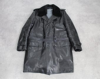 Canadienne Vintage Centaure - Cuir Marron, Doublure Mouton, Taille L - Homme