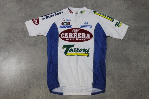 Vtg CARRERA Jeans '94 Tassoni Nalini - Veste de cyclisme bleue chaude et zippée pour l'hiver, fabriquée en Italie, taille moyenne pour hommes, grande - France
