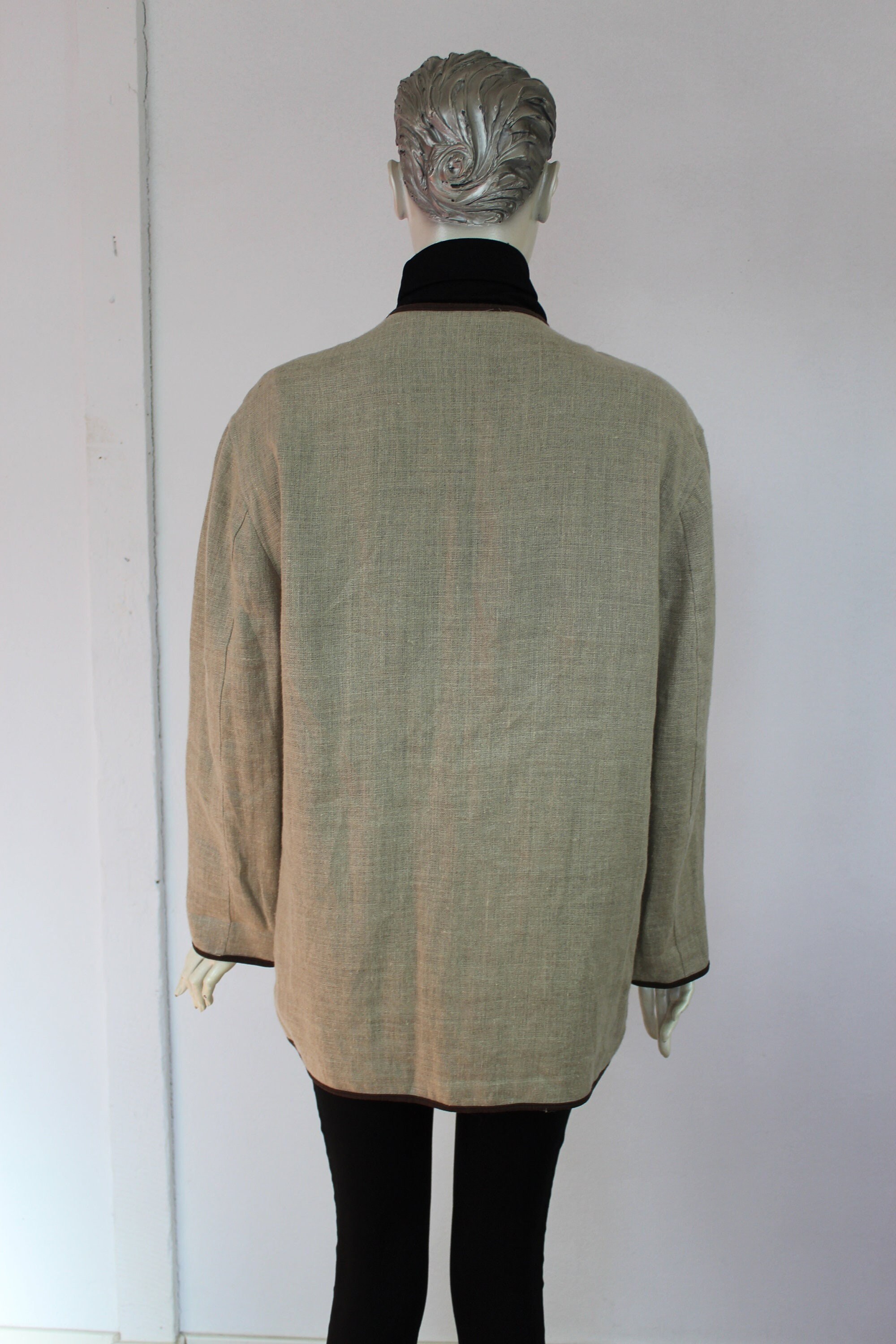 80s Trachten Jacket Linen Blazer Tyrol Austrian Alpen Jacket