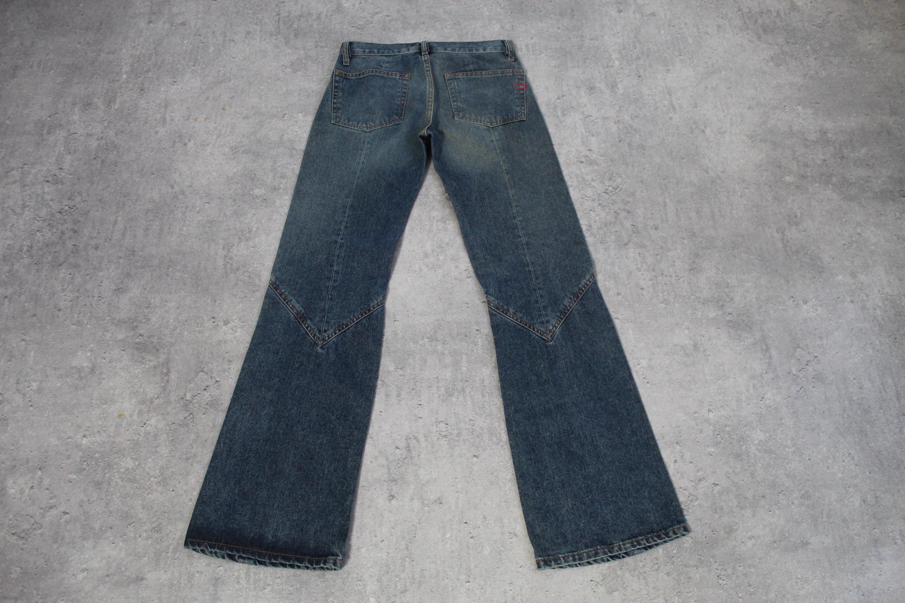 Vintage Y2k Diesel Flare Low Rise Bootcut Dark Wash Denim Pants