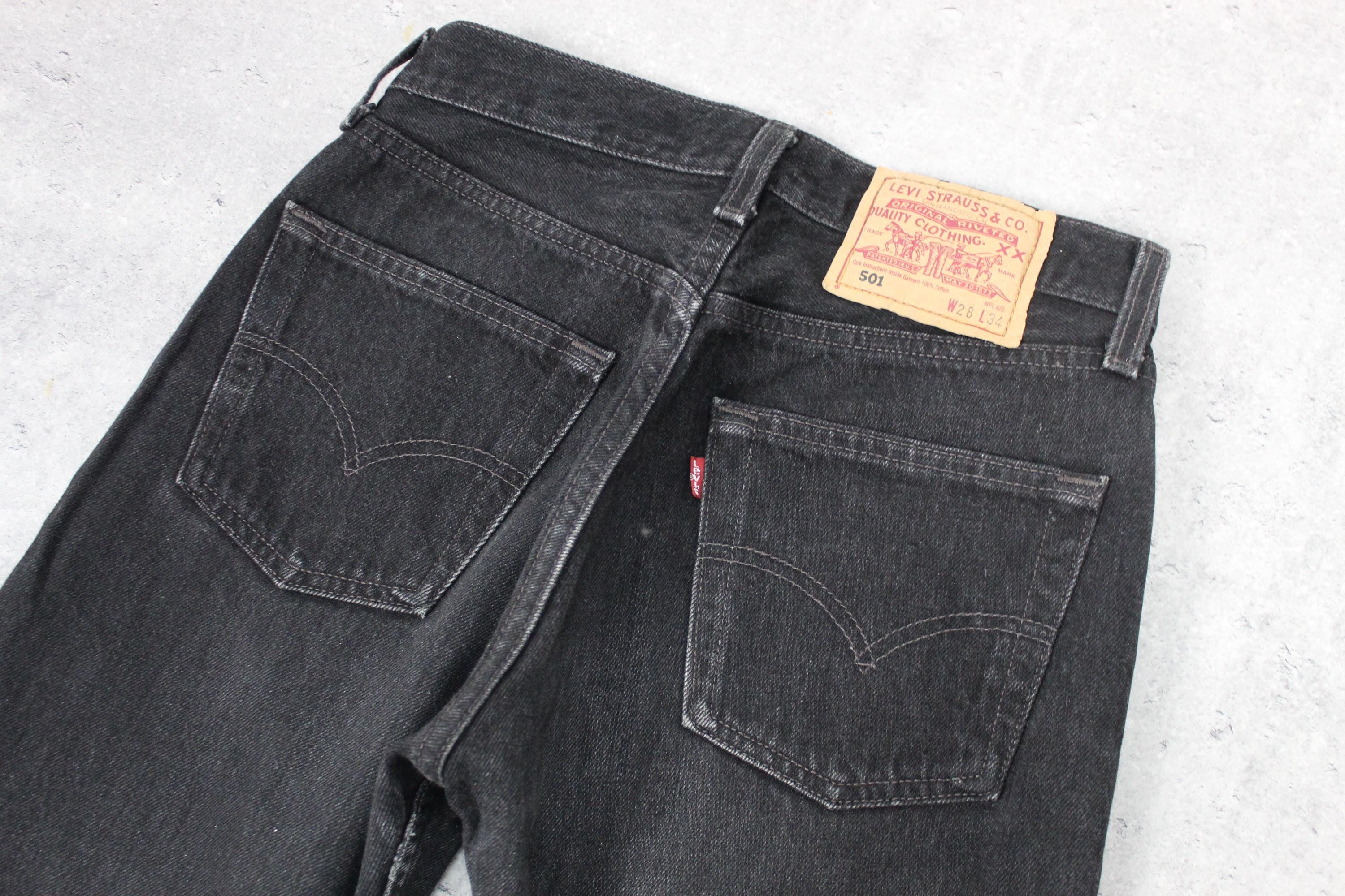 Vintage Black Levi 501 28 - Etsy