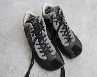 Y2K Diesel Square Black Leather Sneakers Boots EU41 UK8 US10 - Etsy