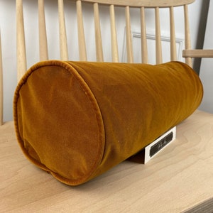 SALE! Luxury Dark Mustard Velvet Bolster Pillow Cover | Throw Pillow Cover | Bolster Pillow Cover | Velvet Yoga Cushion Cover | Soft Fabric|