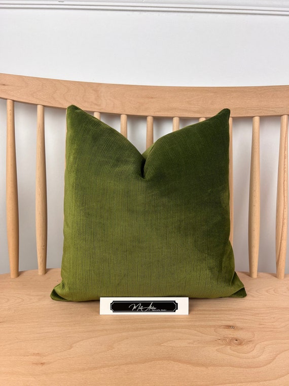 Luxury Moss Green Velvet Pillow Cover Throw Pillow Cover 14x36