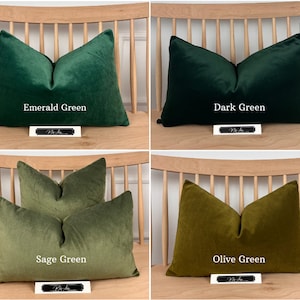 BIG SALE! Luxury Sage Green | Olive Green | Emerald Green | Dark Green Velvet Pillow Cover | Throw Pillow Cover | Body Cushion Pillow Cover|