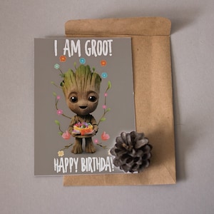merveille | Anniversaire de Groot | Carte | Téléchargement instantané | Carte d'anniversaire d'un ami
