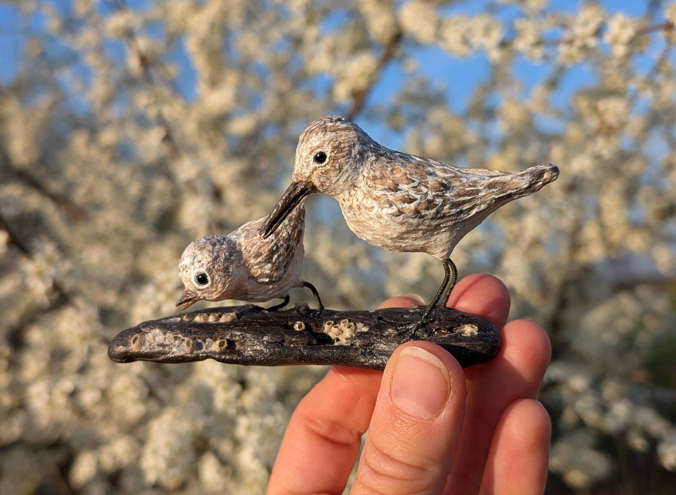 Handmade Wildlife Miniatures | Piper Birds & Fox | Small Animal
