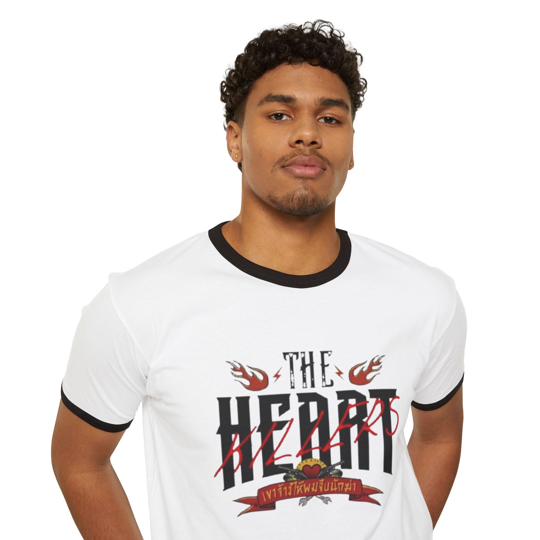 Courrèges heart beat design ringer tee Courreges Heartbeat-Prnt T-Shrt In Black - 27% Off