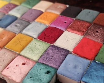 Lot demi godets personalisables aquarelle artisanales watercolors acuarela