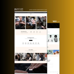 Wix Template - Page de destination pour salon de coiffure/barbier Premium Template