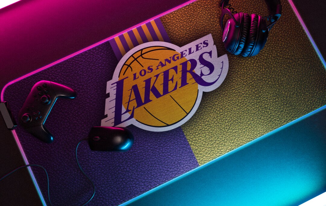 NBA Lakers RGB Mouse Pad , Nba Kobe Bryant Lakers LED Desk Mat