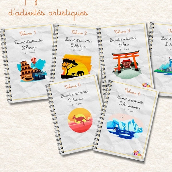 Livret d'activités : Pack 6 volumes - Voyage autour des 6 continents (3/5 ans)