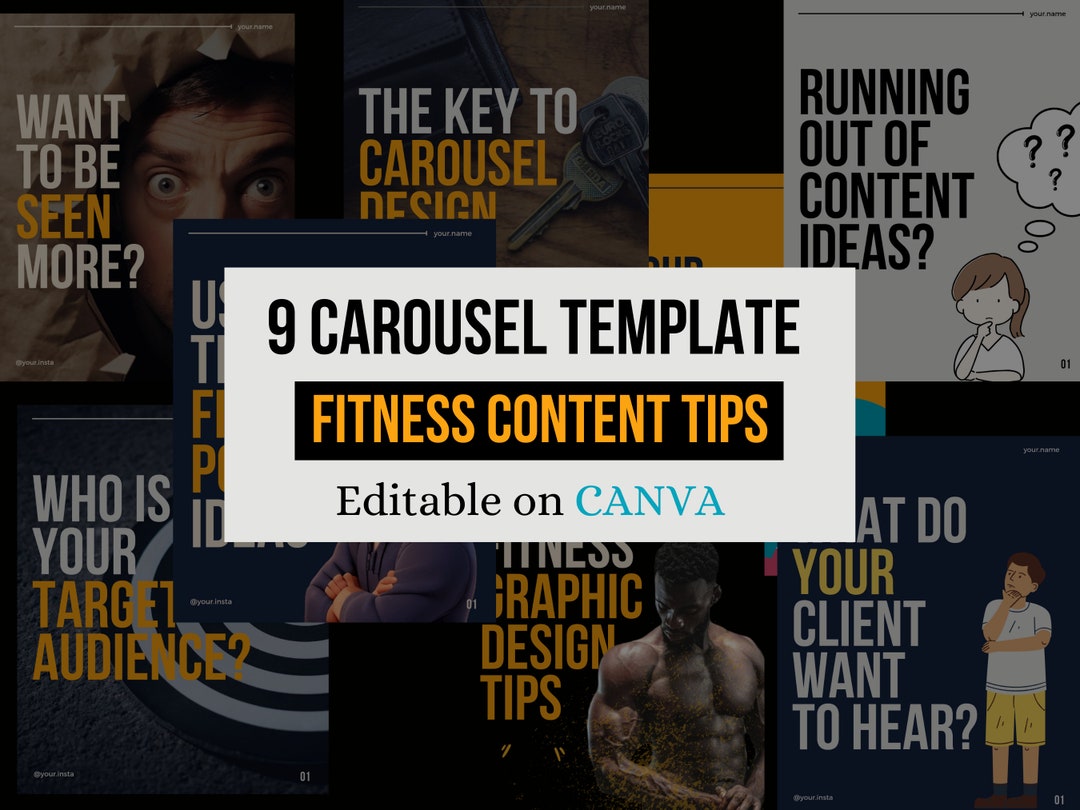 Carousel Fit Fitness Instagram Carousel Template: Canva Content Post (digital ...