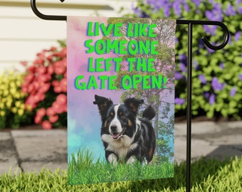 Border Collie Spring Addition Yard Flag