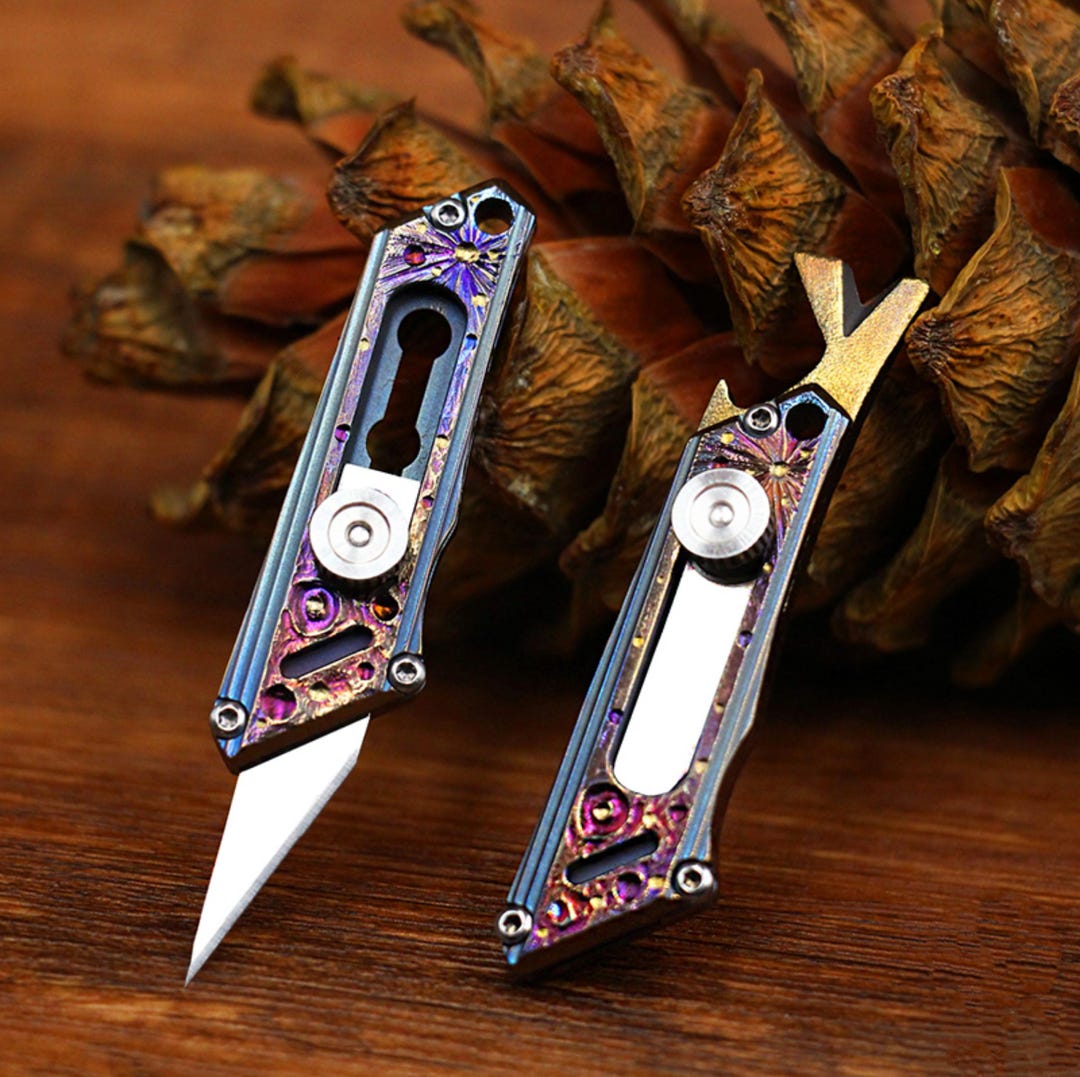 Anodized Titanium Alloy Mini EDC Utility Tool, Compact Keychain Box ...