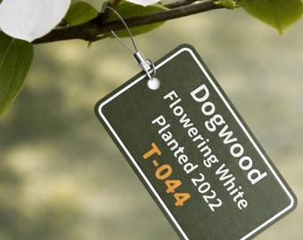 Etiquetas de identificação de árvores personalizadas e resistentes para uso externo • Marcadores de plantas duráveis em PETG