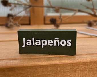 Marcadores duraderos para huerto impresos en 3D / Etiquetas para plantas de PETG-GF resistentes a los rayos UV con estaca.