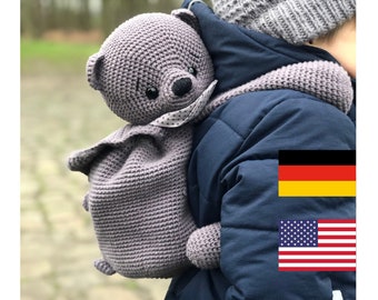 PDF Crochet Pattern Backpack Teddy Micha by leami (language on the pic)