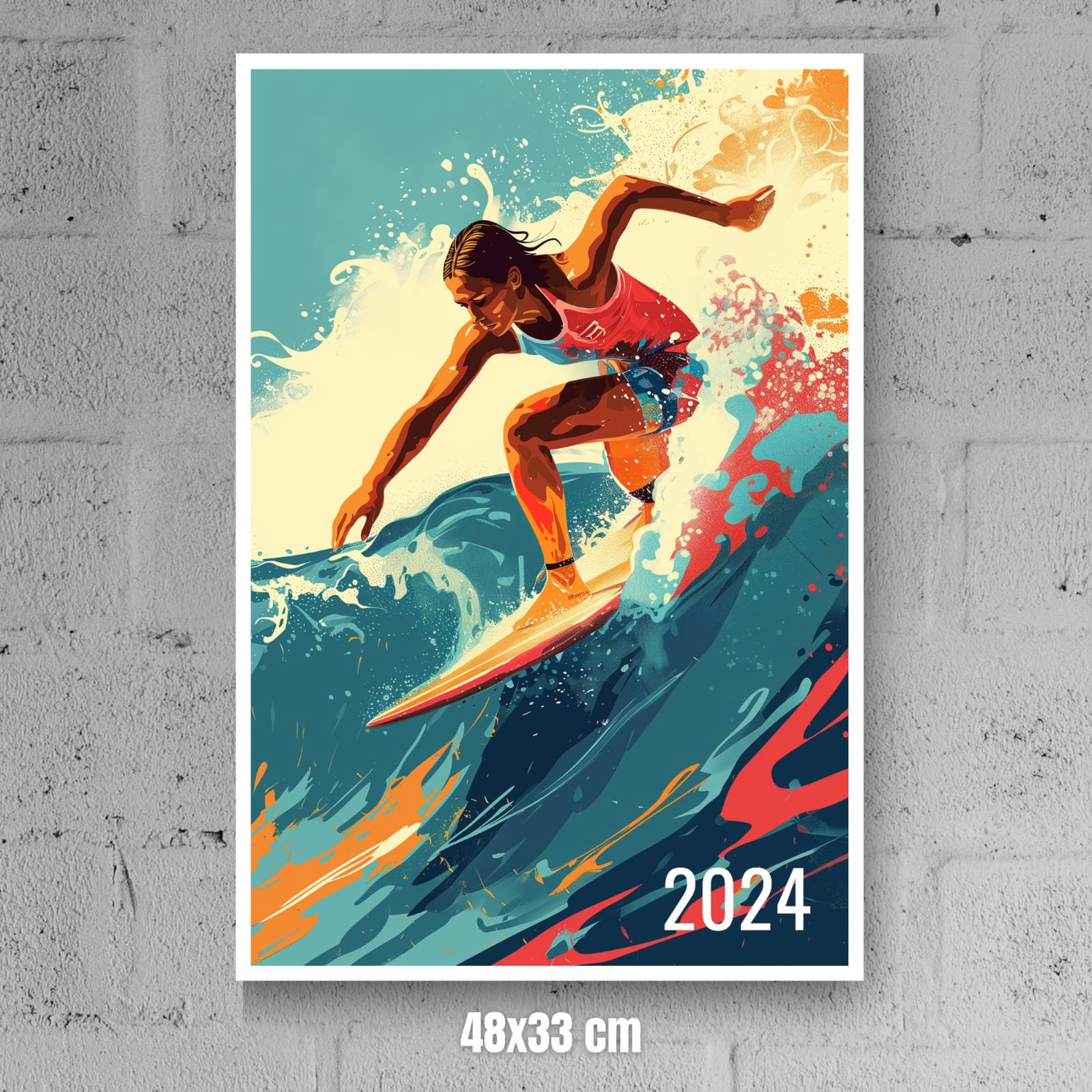 Discover Affiche Des Jeux Olympiques de 2024, Surf Paris 2024