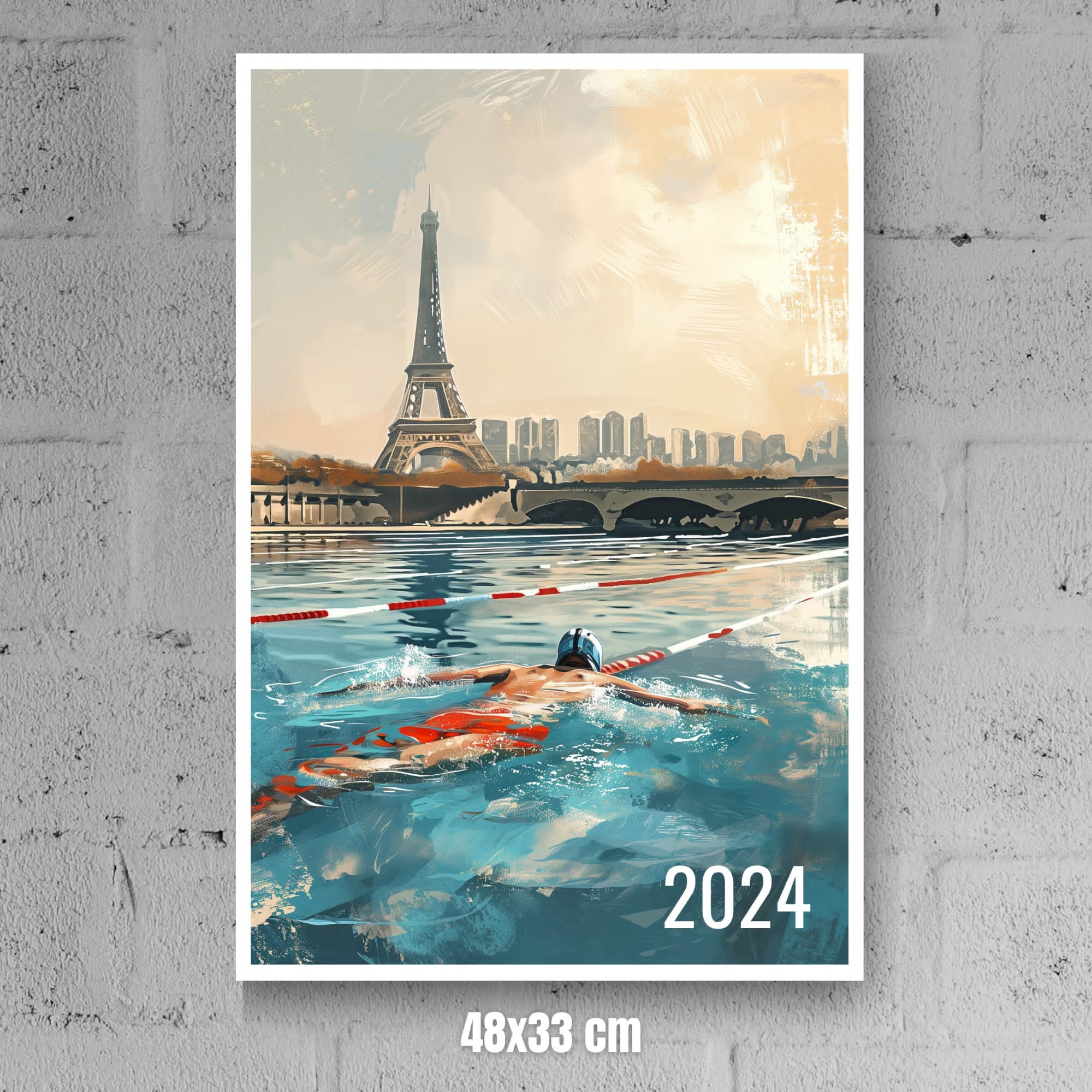 Discover Affiche Des Jeux Olympiques de 2024, Natation La seine Paris 2024