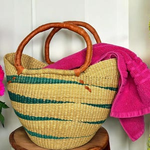 Sac fourre-tout/panier ghanéen - Panier Bolga - Panier - Panier Bolga africain - Panier pique-nique - Panier cadeau