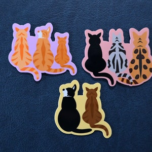 2 Cat - Custom Cat Waterproof Sticker - Waterproof Vinyl Sticker - Waterproof Water Bottle Sticker - Custom Sticker for Cat Lover - Cat Gift