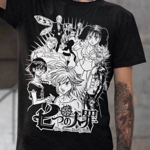 Maglietta Nanatsu no Taizai, Maglietta I Sette Peccati Capitali, Maglietta Anime, Maglietta, Manga, Meliodas, Divieto, Escanor, Maglietta, Estetica, Maglietta Unisex